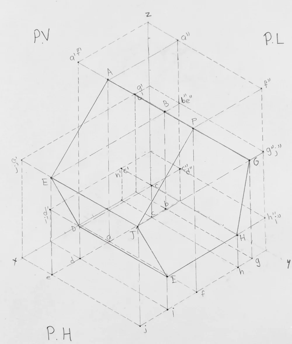 Prisma pentagonal en montea