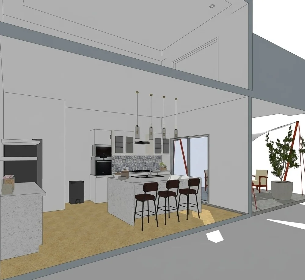 Render de cocina