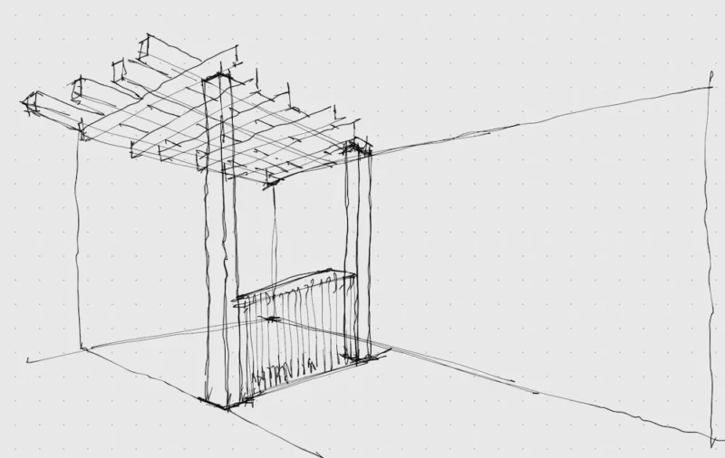 Boceto digital de pérgola
