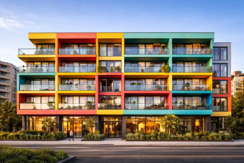 fachada-edificio-color-arquitectura | Fisgo Arquitectura y Diseño